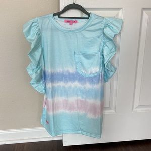 Simply Southern Ruffle Top with Pocket- NWT